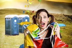 Portable toilet at an outdoor