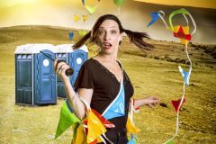 Portable toilet at an outdoor