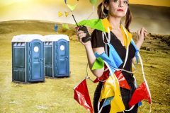 Portable toilet at an outdoor